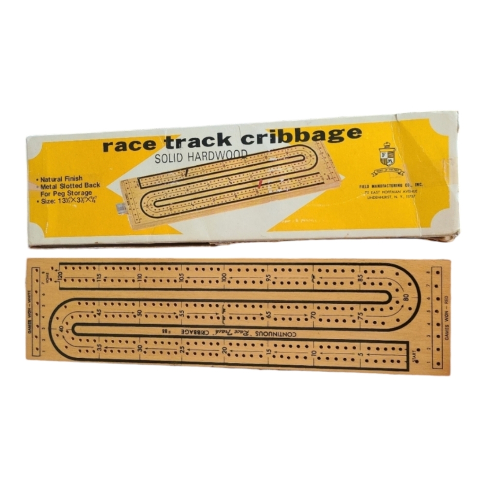 Race track cribbage solid‎ hardwood
